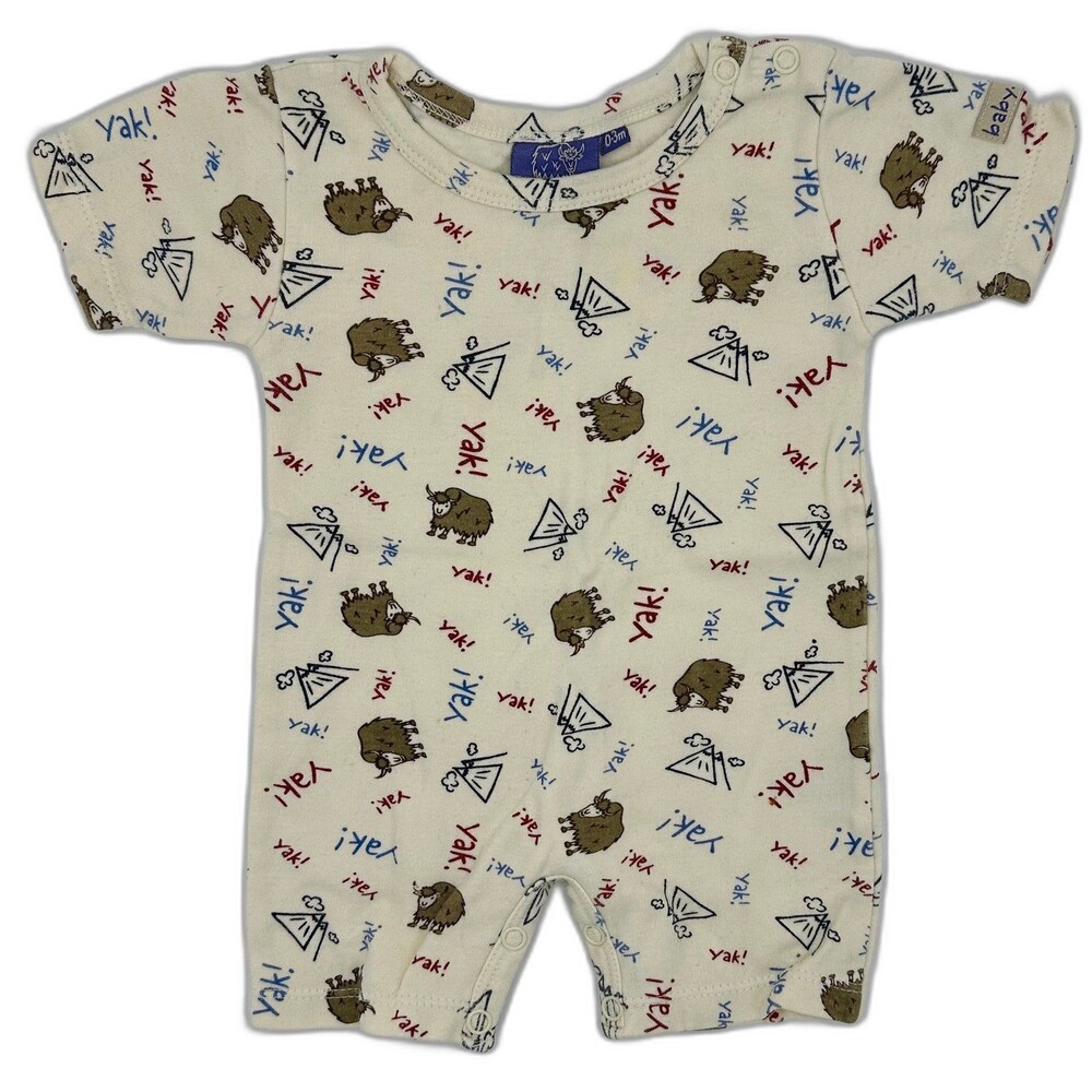 Baby Yak Short Sleeve Romper Mountain Red Animal (927)